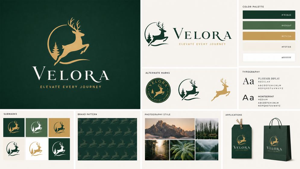 Velora outdoor brand style sheet — made with White Line